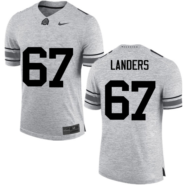 Ohio State Buckeyes #67 Robert Landers College Football Jerseys Game-Gray